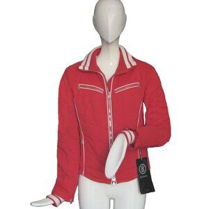 NEW $1495 Bogner Jacket! US 4 6 Small Red With Sporty White Trim Lighter Weight